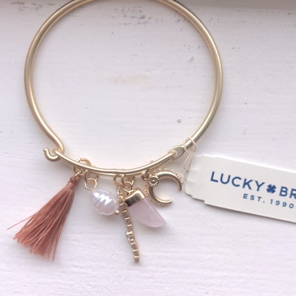 Lucky Brand Jewelry - ‼️last call‼️Lucky Brand Gold-Tone Mixed Charm Bangle Bracelet🧿GTG🧿